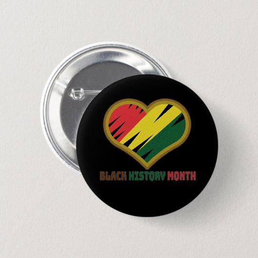 Black History Month Pan-African Pride Button (Vorne & Hinten)