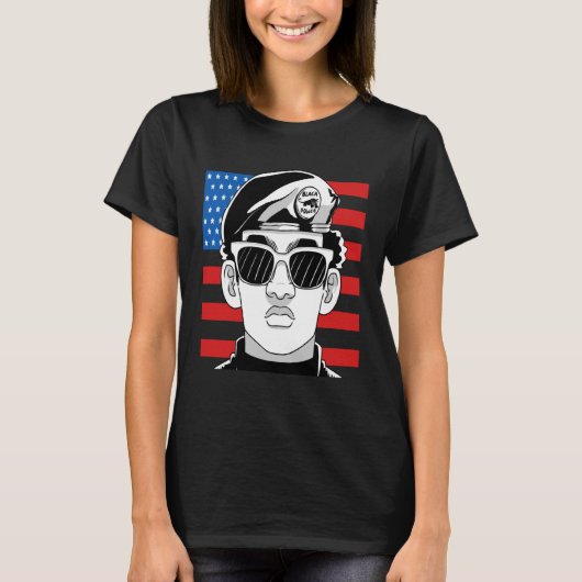 Black History Month Panther Party American Flag 19 T-Shirt (Vorderseite)