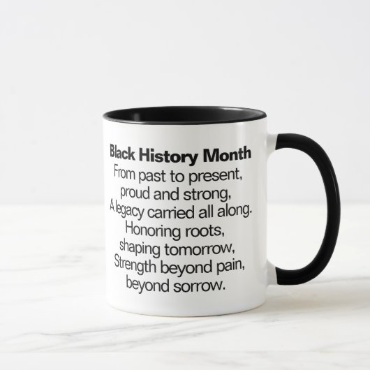Black History Month Poem Mug Tasse (Rechts)