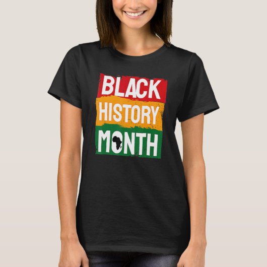 Black History Month Proud Black Afro African Pride T-Shirt (Vorderseite)