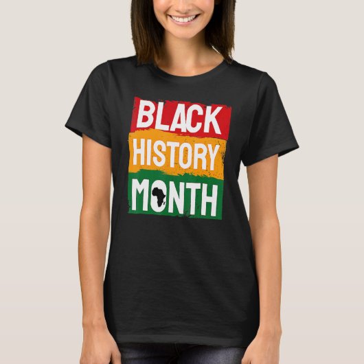 Black History Month Proud Black Afro African Pride T-Shirt (Vorderseite)
