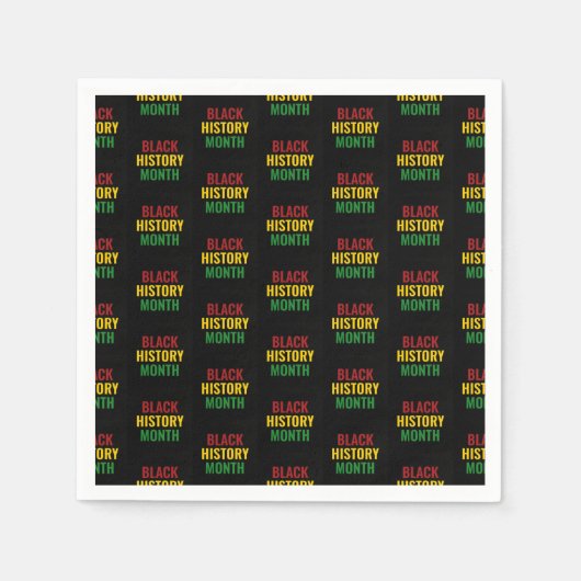 BLACK HISTORY MONTH Red Yellow Green BHM Paper Serviette (Vorderseite)
