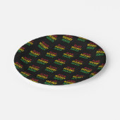 BLACK HISTORY MONTH Red Yellow Green BHM Pappteller (Schrägansicht)