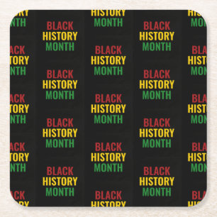 BLACK HISTORY MONTH Red Yellow Green BHM Rechteckiger Pappuntersetzer