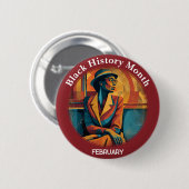 Black History Month Rosa Parks Pinback Button (Vorne & Hinten)