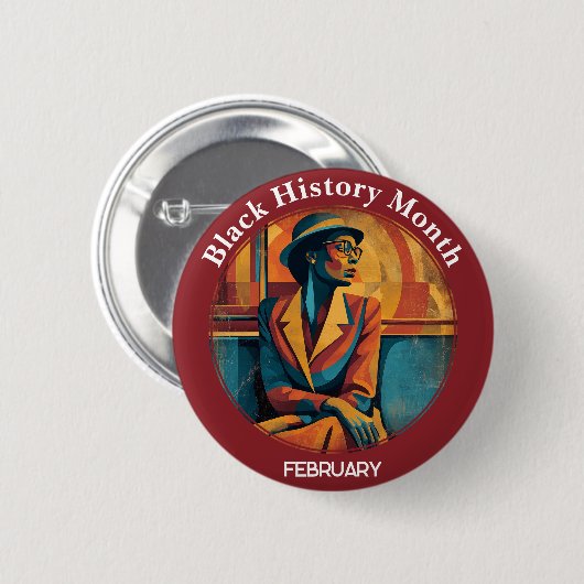 Black History Month Rosa Parks Pinback Button (Vorne & Hinten)