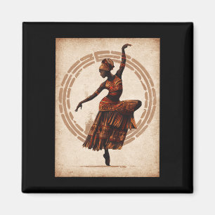 Black History Month Schwarze Frau Tril Tanzen June Magnet