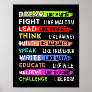 Black History Month Träume wie Martin Afrikanische Poster
