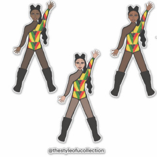Black History Month Tri Color Dancers Aufkleber