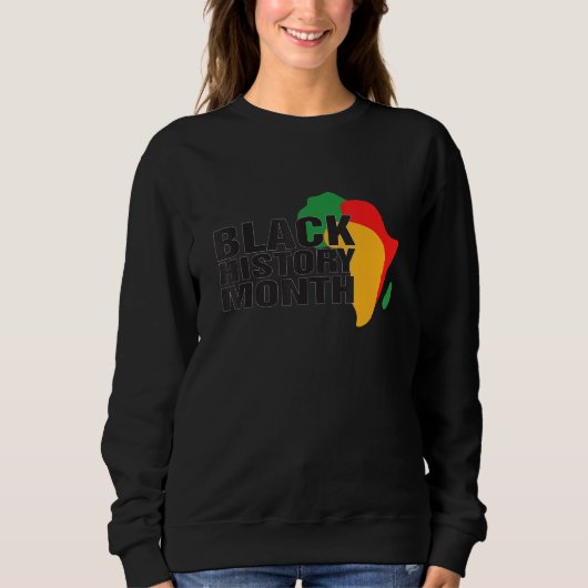 Black History Month Woman Melanin Afro Hair Black Sweatshirt (Vorderseite)