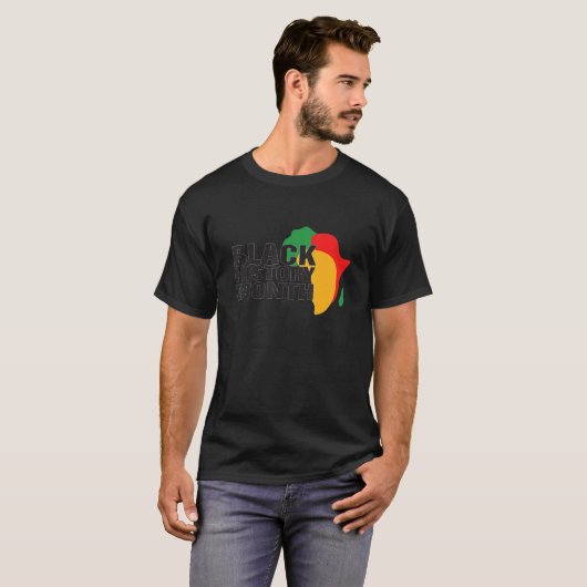 Black History Month Woman Melanin Afro Hair Black T-Shirt (Vorne ganz)