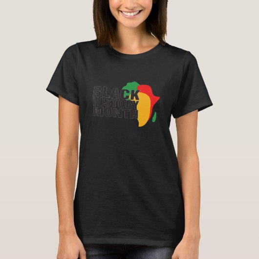 Black History Month Woman Melanin Afro Hair Black T-Shirt (Vorderseite)