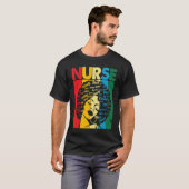 Black History Nurse African American Pride Afro Wo T-Shirt (Vorne ganz)