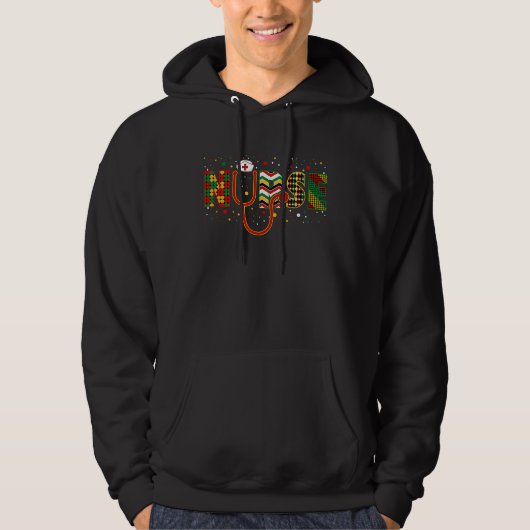 Black History Nurse Stethoscope Scrub Afro Nurses  Hoodie (Vorderseite)