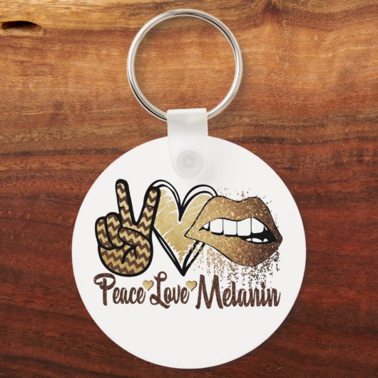 Black History Peace Liebe Melanin Circle Schlüssel Schlüsselanhänger (Vorderseite)