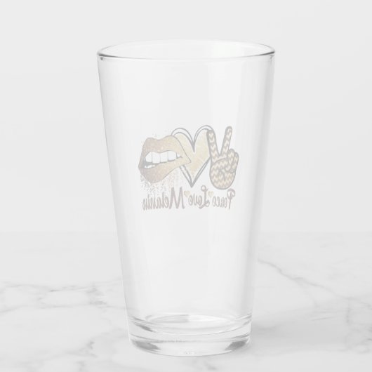 Black History Peace Liebe Melanin Glass Cup Glas (Rückseite)