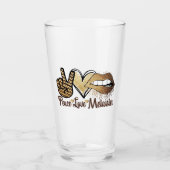 Black History Peace Liebe Melanin Glass Cup Glas (Vorderseite)