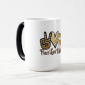 Black History Peace Liebe Melanin Morphing Tasse (Vorderseite Links)