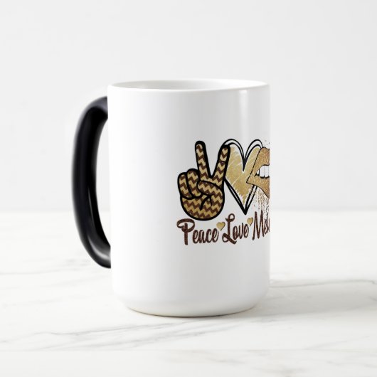 Black History Peace Liebe Melanin Morphing Tasse (Vorderseite Links)