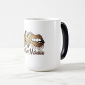Black History Peace Liebe Melanin Morphing Tasse (VorderseiteRechts)