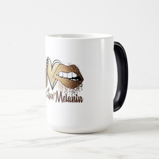 Black History Peace Liebe Melanin Morphing Tasse (VorderseiteRechts)