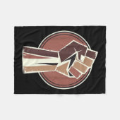 Black History Power Unity Hand Afro Motivation Fleecedecke (Vorderseite (Horizontal))