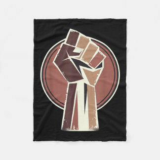 Black History Power Unity Hand Afro Motivation Fleecedecke