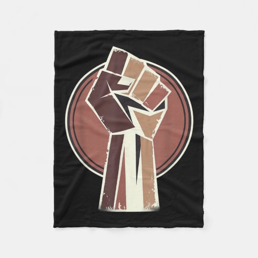 Black History Power Unity Hand Afro Motivation Fleecedecke (Vorderseite)
