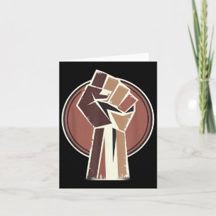 Black History Power Unity Hand Afro Motivation Karte