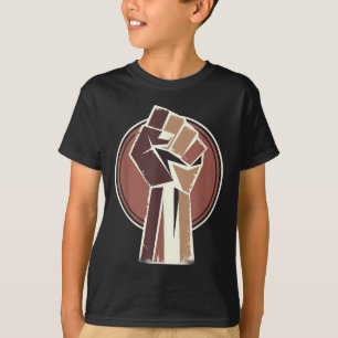 Black History Power Unity Hand Afro Motivation T-Shirt