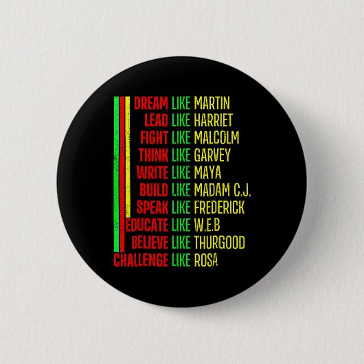 Black History Pride Martin Black Afro African Button (Vorderseite)