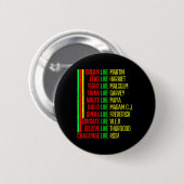 Black History Pride Martin Black Afro African Button (Vorne & Hinten)