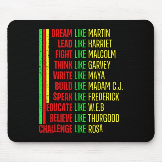 Black History Pride Martin Black Afro African Mousepad (Vorne)