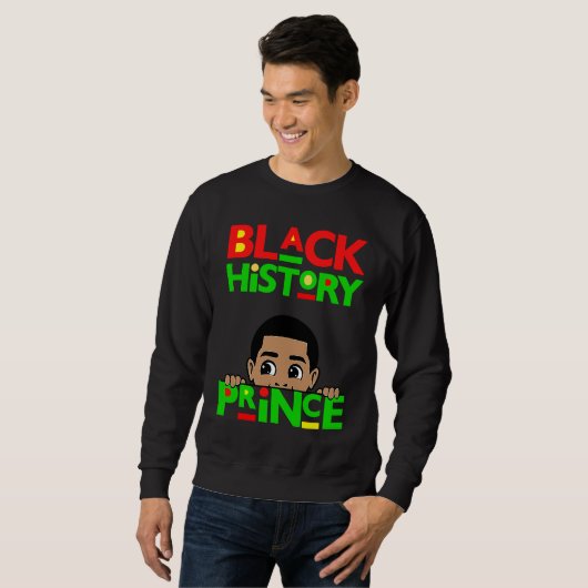 Black History Prince Melanin Boy Son Bruh Brown Sk Sweatshirt (Vorne ganz)