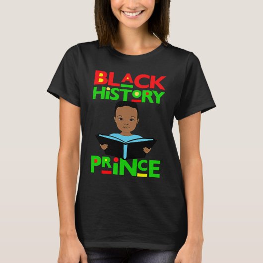 Black History Prince Melanin Boy Son Bruh Brown Sk T-Shirt (Vorderseite)