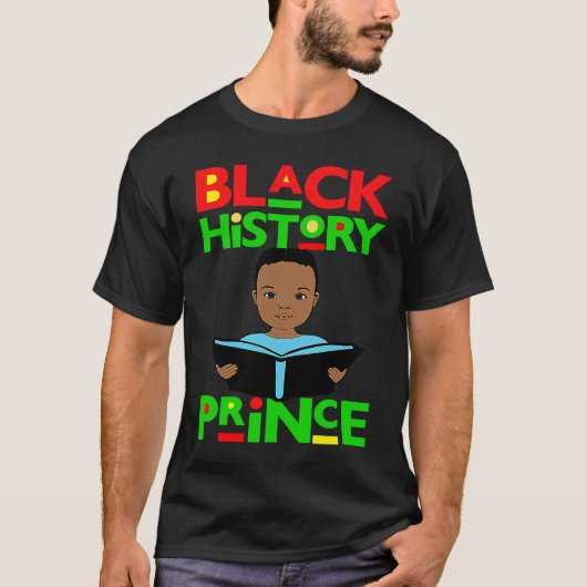 Black History Prince Melanin Boy Son Bruh Brown Sk T-Shirt (Vorderseite)