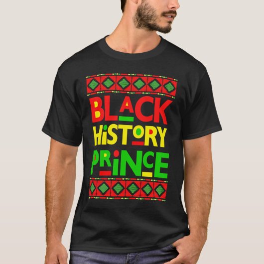 Black History Prince Melanin Boy Son Bruh Brown Sk T-Shirt (Vorderseite)