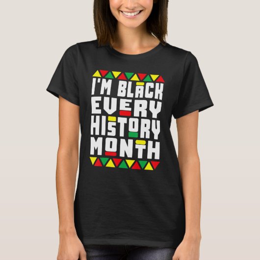 Black History Pyjamas Afro T-Shirt bin ich schwarz (Vorderseite)