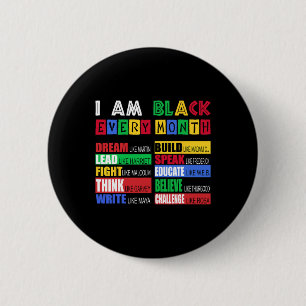 Black History Shirts - i Am Black jeden Monat Bhm Button