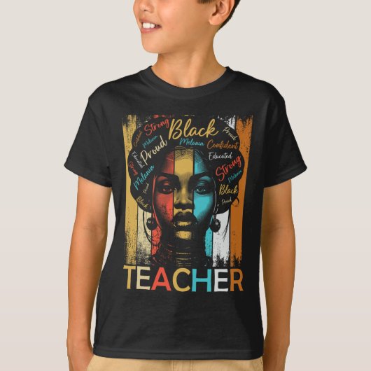 Black History Teacher Afrikanisch Amerikanisch Fra T-Shirt (Vorderseite)