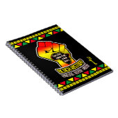 Black History with Africa Map and Fire on BLACK Notizblock (Rechte Seite)