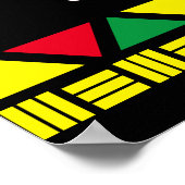 Black History with Africa Map and Fire on BLACK Poster (Ecke)