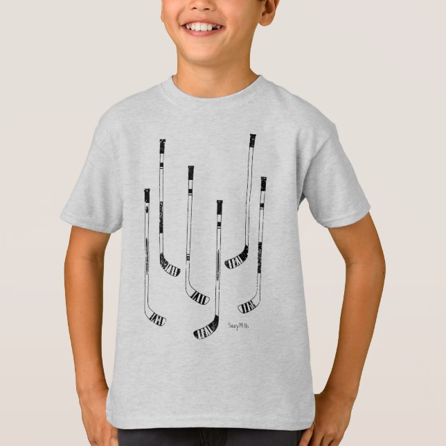 Black Hockey Sticks Kids Jugend T - Shirt (Vorderseite)
