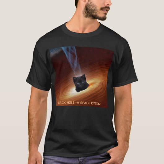 Black Hole A Space Kitten Tee Shirt (Vorderseite)