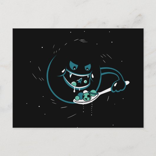 Black Hole Devours Postkarte (Vorderseite)