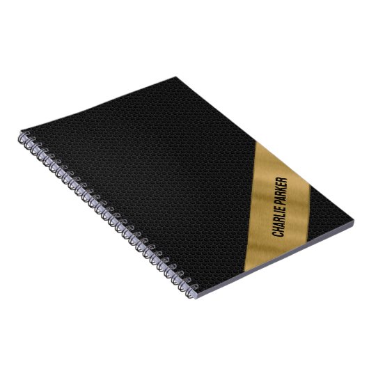 Black Hole Metal Gold Hintergrund Notizblock (Rechte Seite)