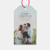 Black Holiday Kariert Foto Weihnachten Geschenkanhänger (Vorderseite)