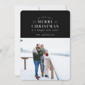 Black Holiday Kariert Foto Weihnachtskarte Feiertagskarte (Vorderseite)