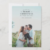 Black Holiday Kariert Foto Weihnachtskarte Feiertagskarte (Vorderseite)