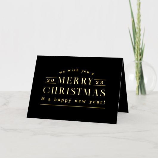 Black Holiday Kariertes Foto Fox Weihnachtskarte (Vorderseite)